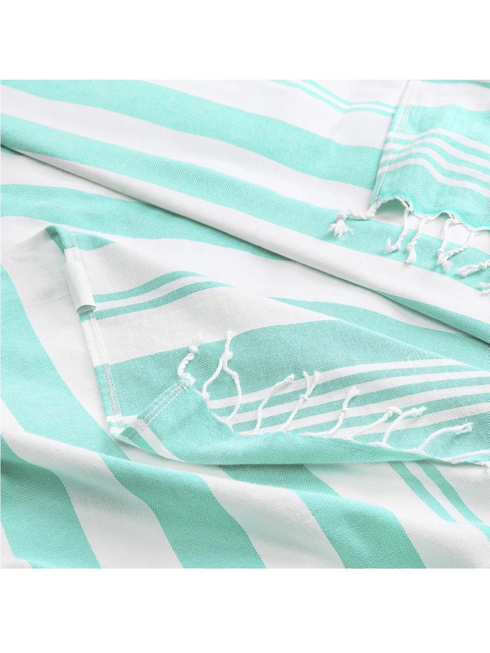 ❤️ Utopia NWT! 4-Pack Turkish Cotton Beach Towels in Aqua Stripe